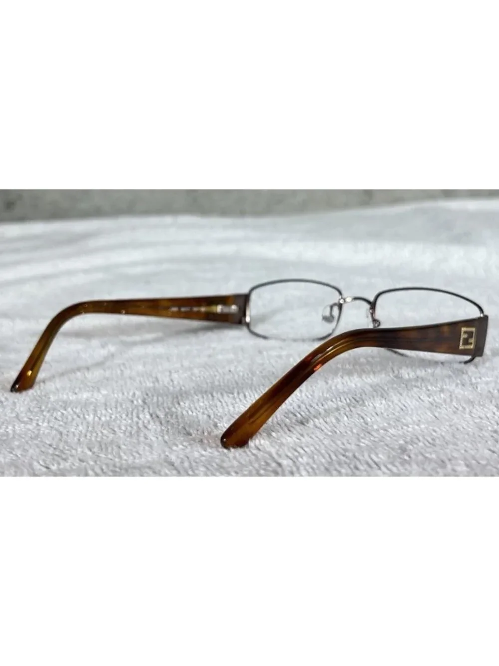 Fendi F878 705 Bronze Full Rim Metal Rectangular Eyeglasses Frames 52-17-135